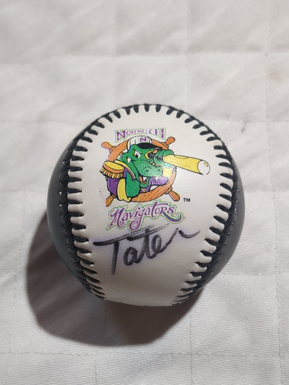 Vintage Norwich Navigators Baseball Signed Tater the Gator Mascot Collectible